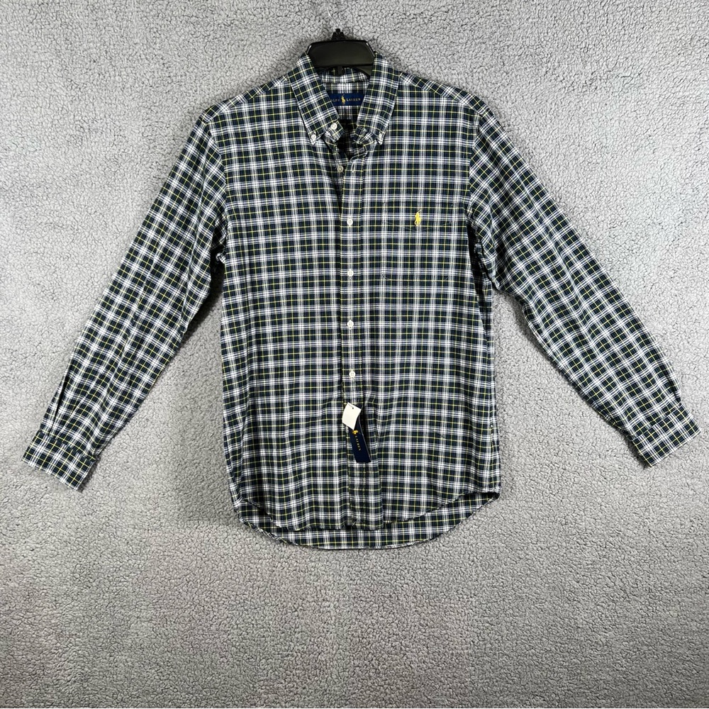 Polo Ralph Lauren Classic Fit Plaid Button Down Shirt Men’s M Green Long Sleeve